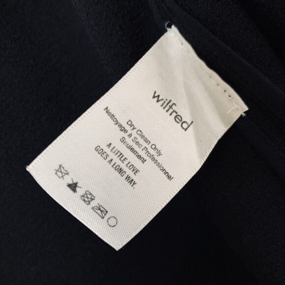 Aritzia Wilfred Chevalier Blazer Jacket Women M Black Drape Open Front Chic Work - Picture 13 of 13